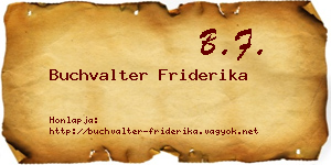 Buchvalter Friderika névjegykártya